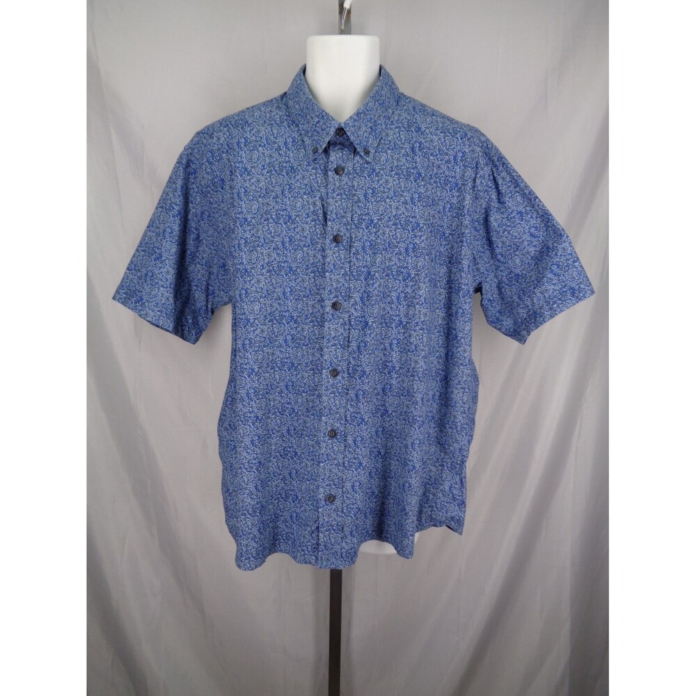 Orvis Active Fit Short Sleeve Button Shirt Size XL Blue Paisley Mens